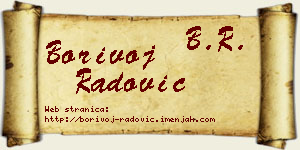 Borivoj Radović vizit kartica